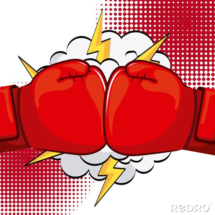 Bild Boxen Boxhandschuhe mit Blitzen