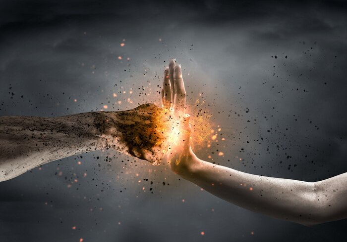 Bild Boxen Kampf ohne Boxhandschuhe