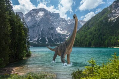 Bild Brachiosaurus im Bergsee