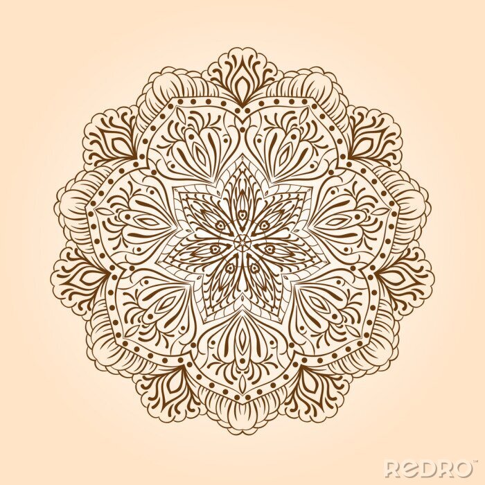 Bild Braun-beiges Ornament mit einer Blume