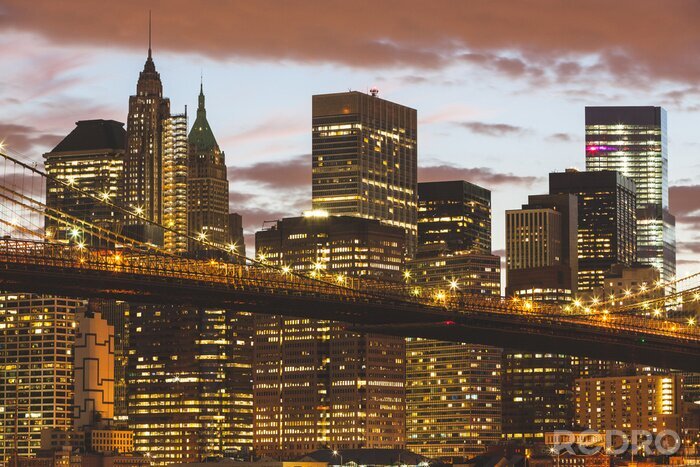 Bild Brooklyn Bridge bei Dämmerung