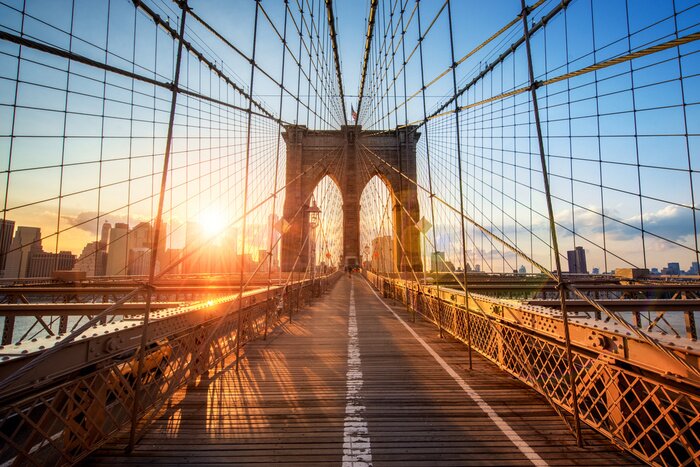 Bild Brooklyn Bridge in New York bei Sonnenuntergang