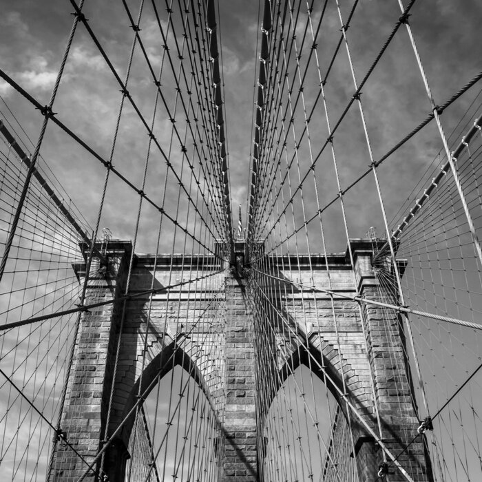 Bild Brücke schwarz-weiß Brooklyn Bridge
