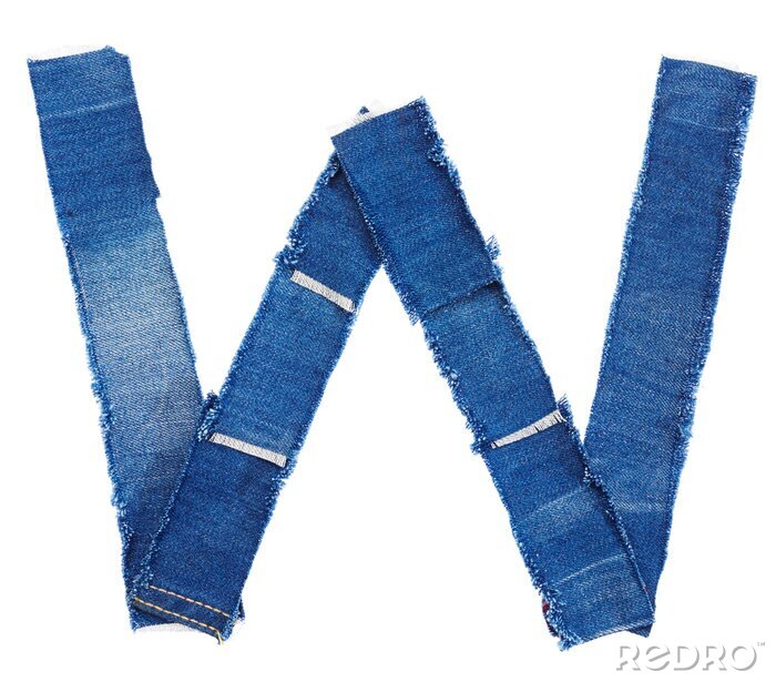 Bild Buchstabe W aus Jeans