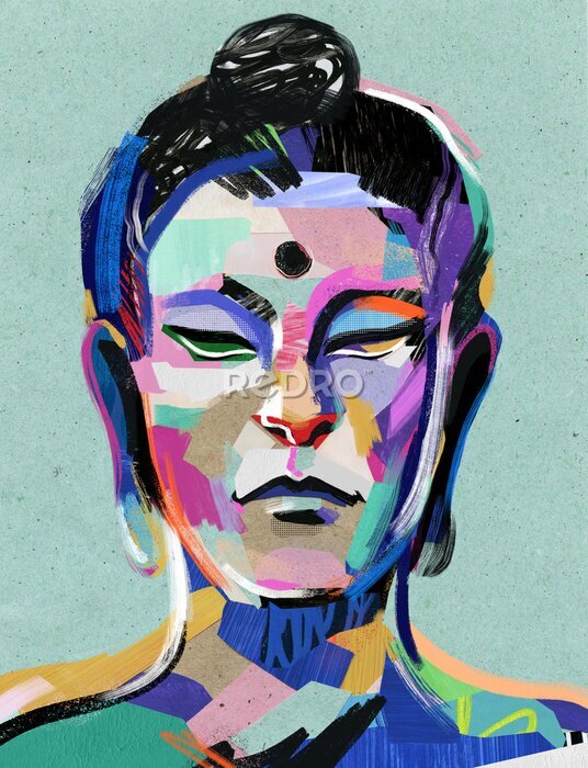 Bild Buddha als abstrakte Collage