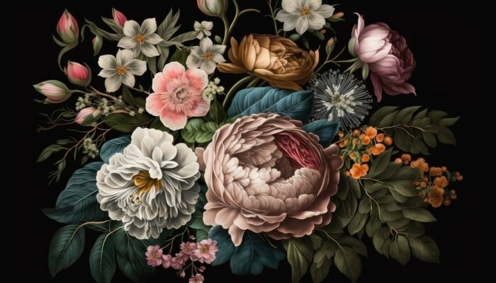 Bild Bündel Gartenblumen