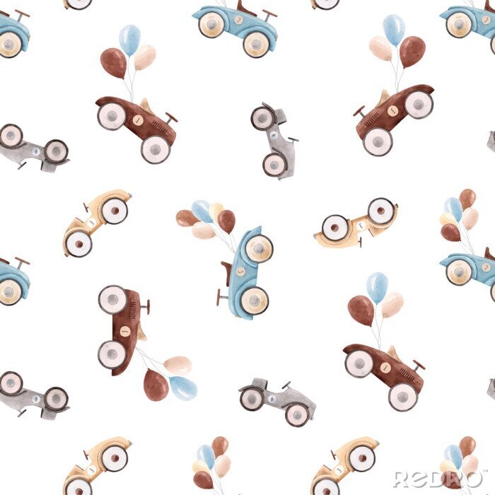 Bild Bunte Autos im alten Stil