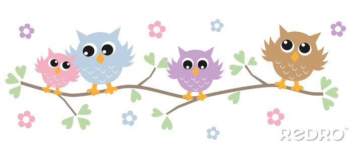 Bild bunte Eulen-Header-Banner