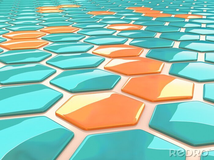 Bild Bunte Hexagone 3D