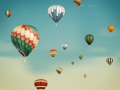 Bild Bunte Luftballons am Himmel
