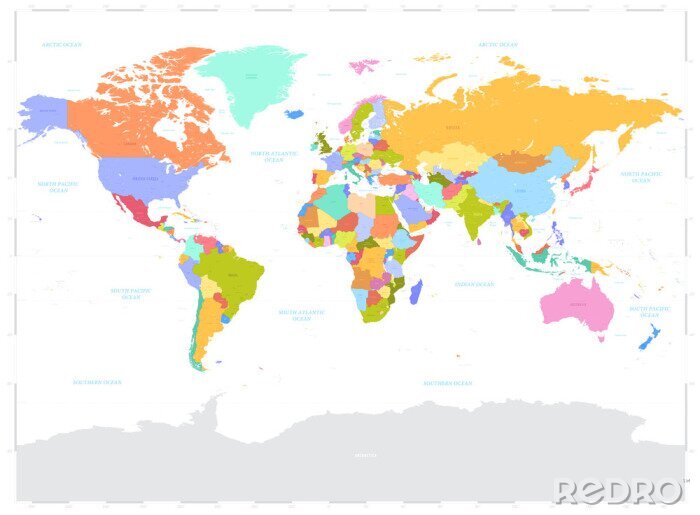 Bild Bunte politische Weltkarte