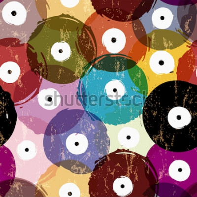 Bild Bunte Schallplatten mit Musik