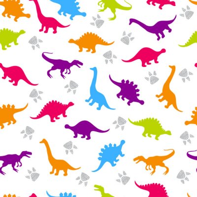 Bunte Silhouetten von Dinosauriern