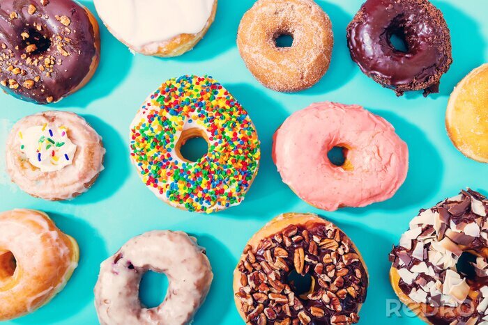 Bild Bunte Süßigkeiten Donuts