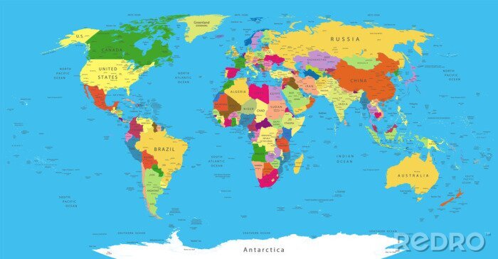 Bild Bunte Weltkarte politisch