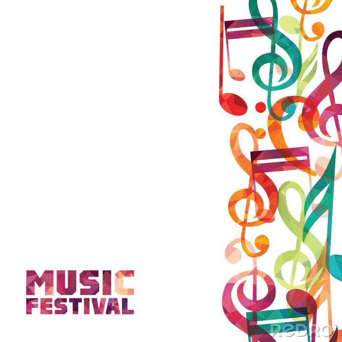 Bild Bunte Werbung für ein Musikfestival minimalistische Grafik