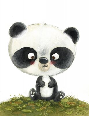 Bunte Zeichnung mit Pandabär