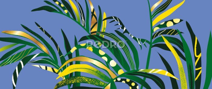 Bild Buntes abstraktes Muster tropischer Blätter