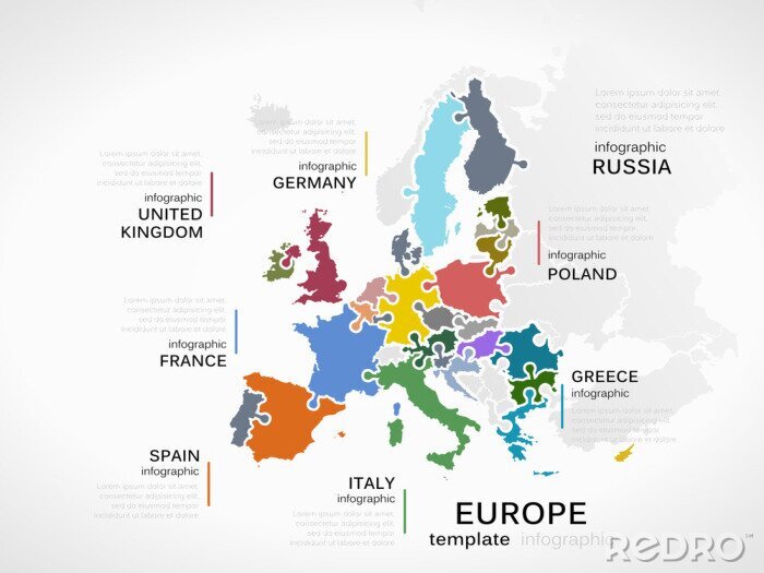 Bild Buntes Europa auf der Karte