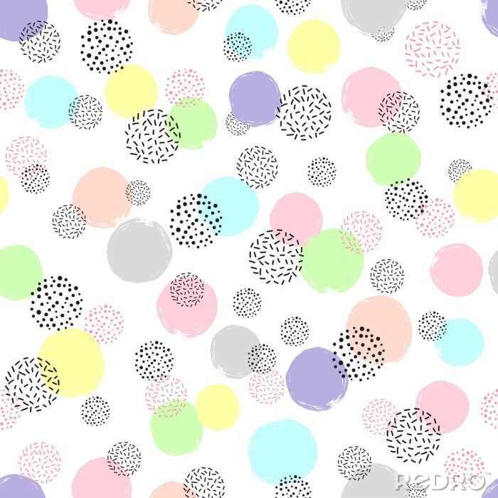 Bild Buntes Muster mit Punkten und Kreisen
