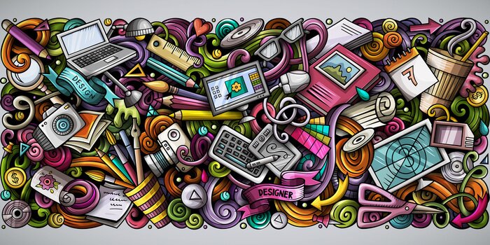 Bild Cartoon doodles Art and Design horizontal stripe illustration