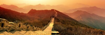 Bild Chinesische Mauer Asien bei Sonnenuntergang