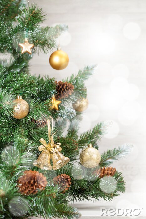 Bild Christmas card with decorated fir tree
