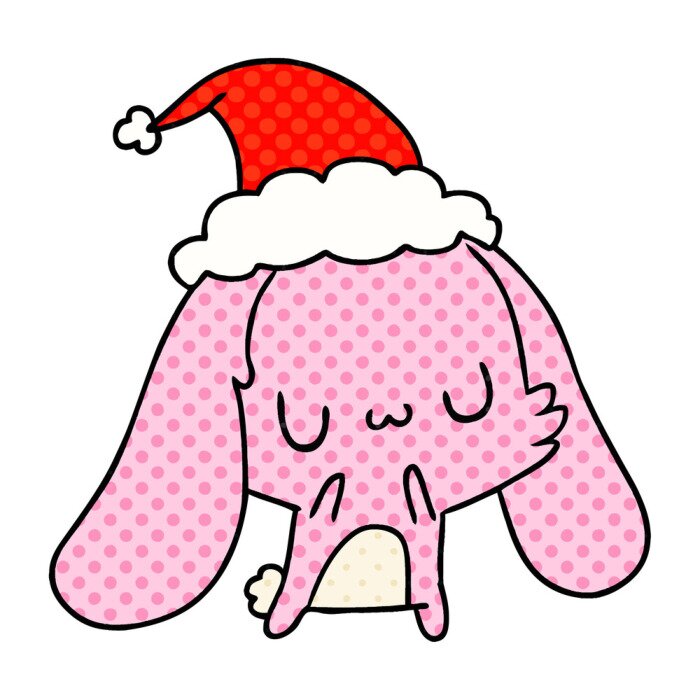 Bild christmas cartoon of kawaii rabbit