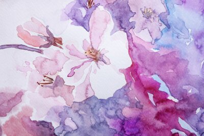 Bild Closeup view of beautiful floral watercolor painting