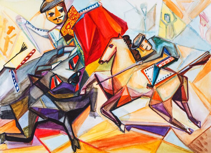 Bild Corrida kubistische Illustration