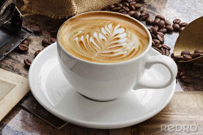 Bild Dekorierter Schaum auf Kaffee