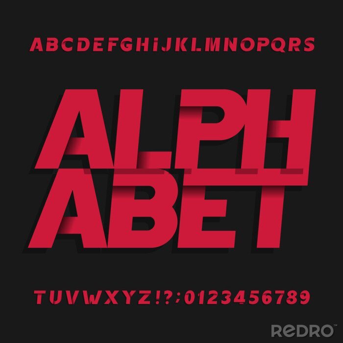 Bild Designer-Alphabet auf dunklem Hintergrund