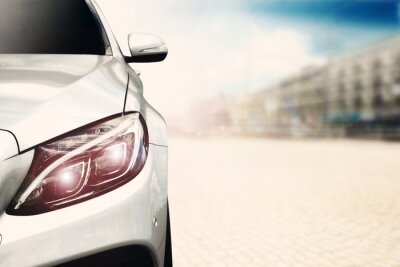 Detail eines weißen Autos