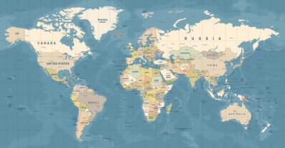 Detaillierte Darstellung der Weltkarte
