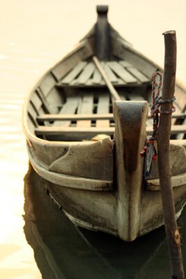 Details von einem Holzboot