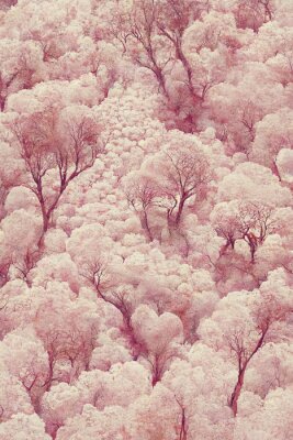 Dicker rosa Wald