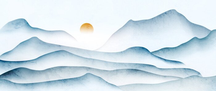 Bild Die Sonne versteckt sich hinter den Bergen