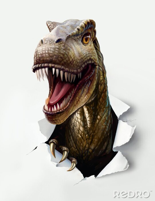 Bild Dinosaurier 3D auf weißem Hintergrund