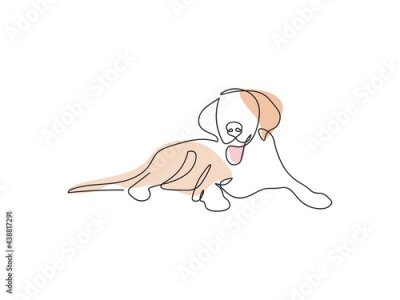 Bild Dog illustration. One line dog. Single line labrador