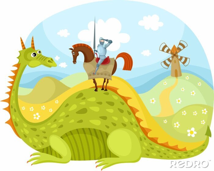 Bild Drachen und Ritter