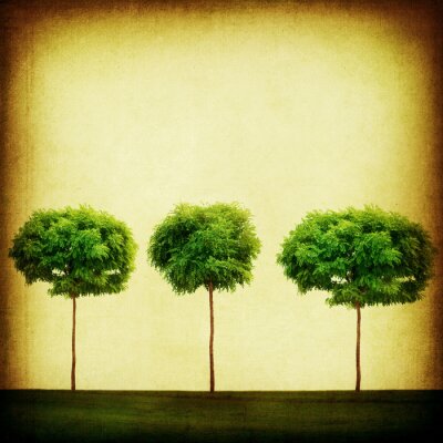 Drei Retro-Bäume
