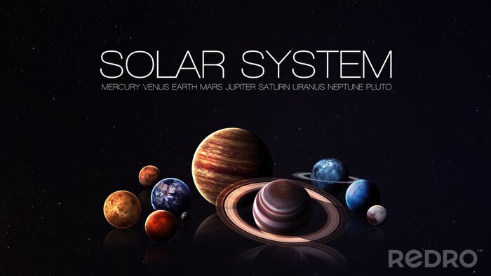 Bild Dunkle Illustration mit dem Sonnensystem