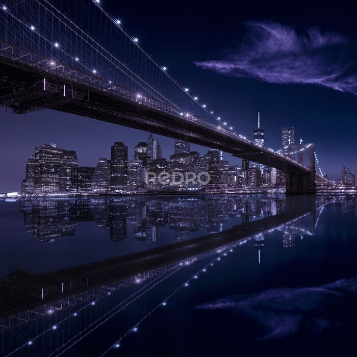 Bild Dunkler Himmel über der Brooklyn Bridge
