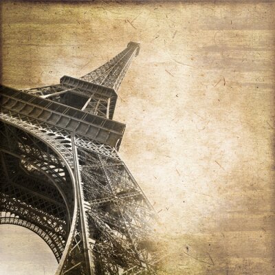 Eiffelturm auf gealtertem Papier