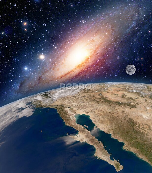 Bild Ein Blick auf die Erde und andere Himmelskörper aus dem Weltraum