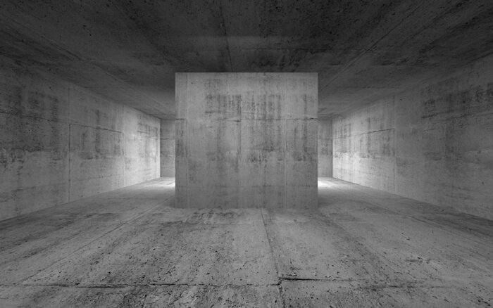 Bild Eine Betonwand in Mitte eines Raumes