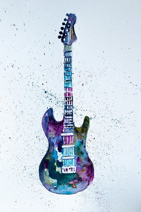 Bild Electric Guitar Watercolor