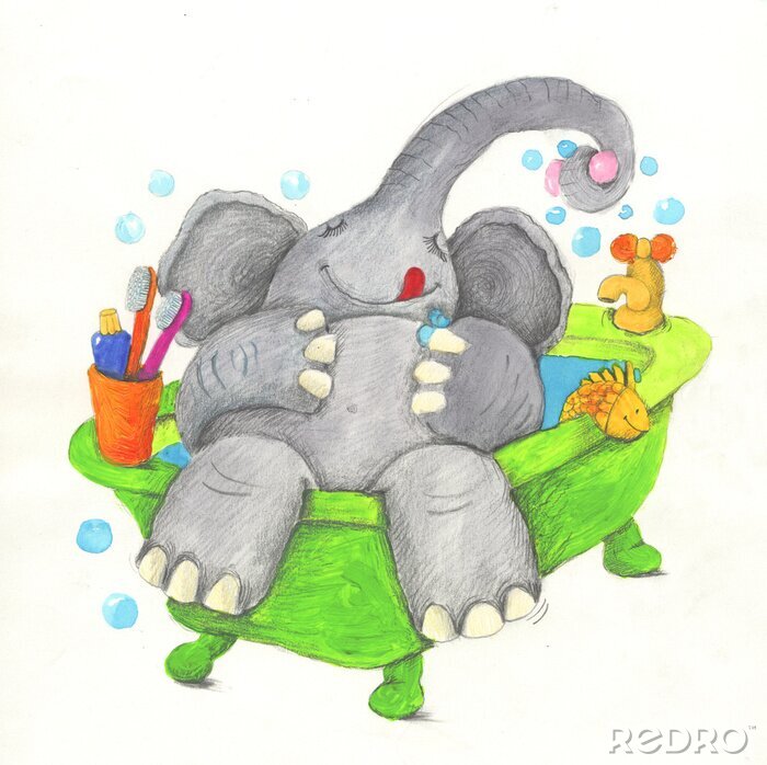 Bild Elefant in der Badewanne