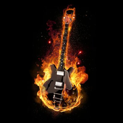 Bild Elektrisches Musikinstrument in Flammen
