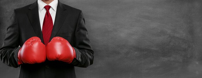 Bild Elleganter Mann mit Boxhandschuhen